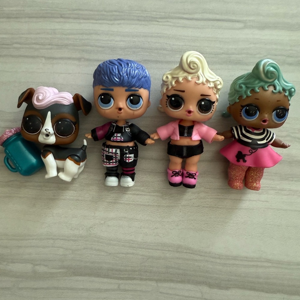 L.O.L. Surprise! Action Figures with Pink, Blue, and Green Accents